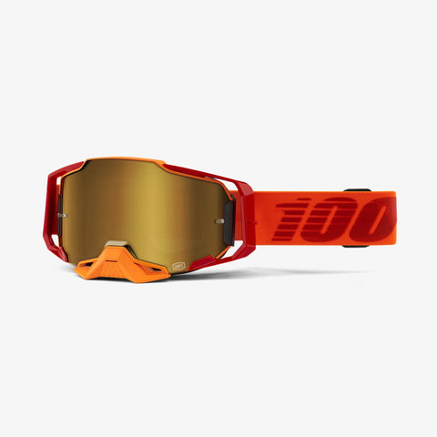 Goggle- Ride 100% ARMEGA® Litkit, Goggle Moto/MTB, Orange, True Gold Mirror & Clear Lens