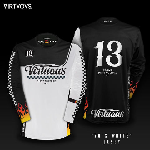 Virtuous Jersey Langarm - 70's White