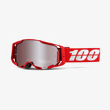Goggle- Ride 100% ARMEGA® War Red, Goggle Moto/MTB, HiPer silver mirror